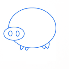 dessiner un cochon - etape 2