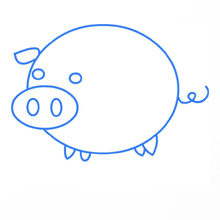 dessiner un cochon - etape 3