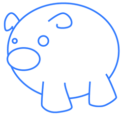 dessiner un cochon - etape 2