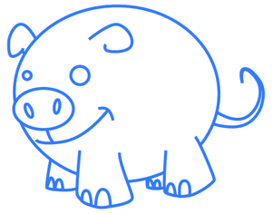 dessiner un cochon - etape 3