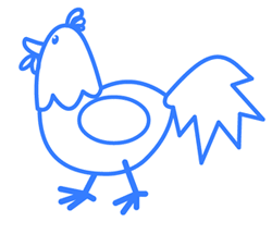 dessiner une poule - etape 3