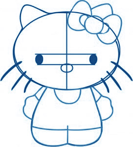 dessiner Hello Kitty - etape 3