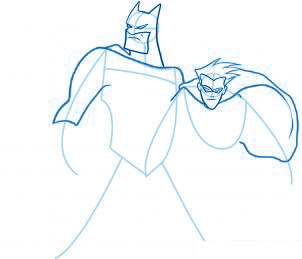 dessiner Batman et Robin - etape 5