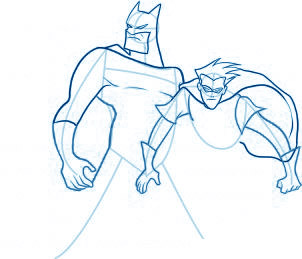 dessiner Batman et Robin - etape 6