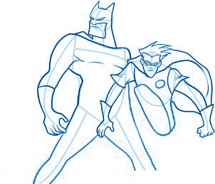 dessiner Batman et Robin - etape 7