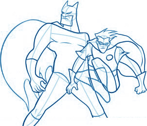 dessiner Batman et Robin - etape 8