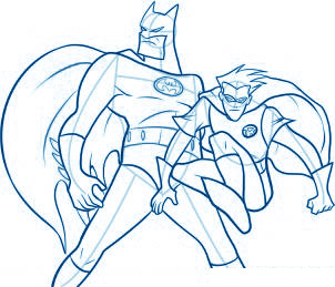 dessiner Batman et Robin - etape 9 dessiner Batman et Robin - etape 9
