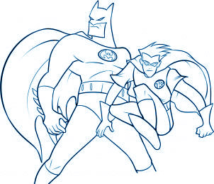 dessiner Batman et Robin - etape 10 dessiner Batman et Robin - etape 10