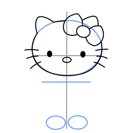 dessiner hello kitty - etape 3