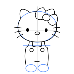 dessiner hello kitty - etape 4