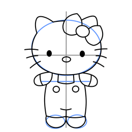 dessiner hello kitty - etape 5