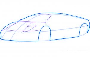 dessiner une voiture de sport lamborghini murcielago - etape 3