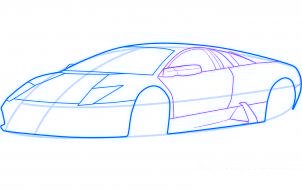 dessiner une voiture de sport lamborghini murcielago - etape 4