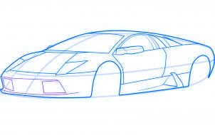 dessiner une voiture de sport lamborghini murcielago - etape 5