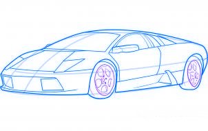 dessiner une voiture de sport lamborghini murcielago - etape 7