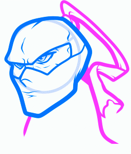 dessiner un visage de ninja - etape 5 dessiner un visage de ninja - etape 5