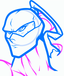 dessiner un visage de ninja - etape 6 dessiner un visage de ninja - etape 6