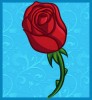 dessin de rose rouge terminée