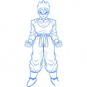 dessiner sangohan de drabon ball z - etape 5