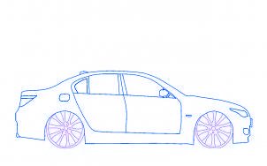 dessiner une voiture BMW M5 tuning - etape 4