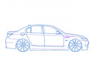 dessiner une voiture BMW M5 tuning - etape 5