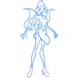 dessiner flora des winx - etape 11