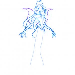 dessiner flora des winx - etape 9