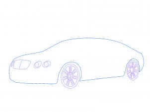 dessiner une voiture Bentley - etape 2