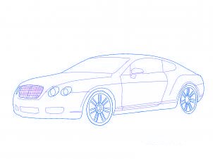 dessiner une voiture Bentley - etape 3