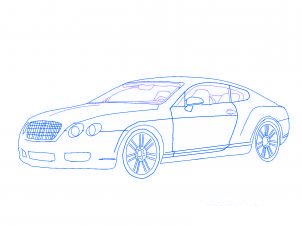 dessiner une voiture Bentley - etape 4