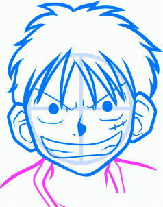 dessiner luffy de one piece - etape 5