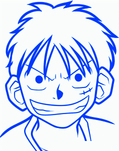 dessiner luffy de one piece - etape 6