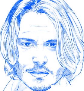 dessiner johnny depp - etape 6