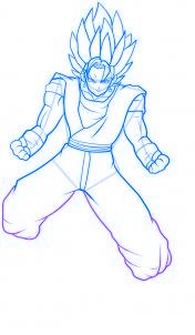 dessin vegeto de dragon ball z - etape 10