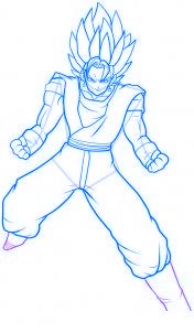 dessin vegeto de dragon ball z - etape 11