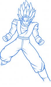 dessin vegeto de dragon ball z - etape 12