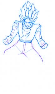 dessin vegeto de dragon ball z - etape 9