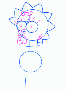 dessiner maggie simpson - etape 3