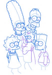 dessiner la famille simpson - etape 4