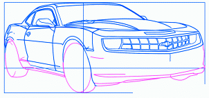 dessiner une voiture Chevrolet Camaro - etape 6