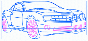 dessiner une voiture Chevrolet Camaro - etape 7