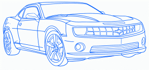 dessiner une voiture Chevrolet Camaro - etape 8