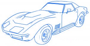 dessiner une voiture Corvette - etape 5