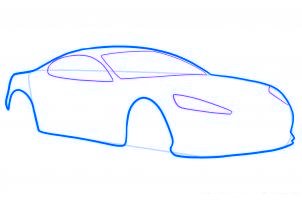 dessiner une voiture de sport aston martin virage - etape 3