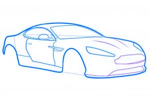 dessiner une voiture de sport aston martin virage - etape 5