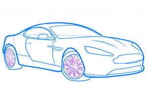 dessiner une voiture de sport aston martin virage - etape 7