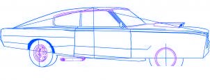 dessiner une voiture Dodge Charger 1969 - etape 4