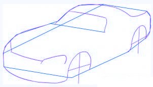 dessiner une voiture Dodge Viper - etape 2