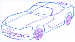 dessiner une voiture Dodge Viper - etape 3