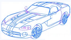 dessiner une voiture Dodge Viper - etape 5